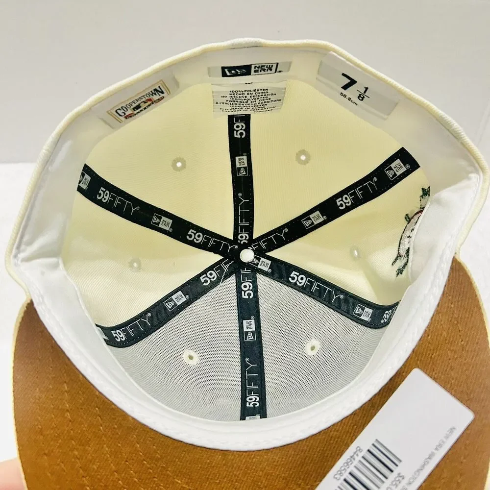 New Era Washington Senators‎ 1960 Patch 59FIFTY Fitted Hat Cap White Beige 7 1/8